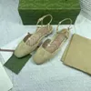 Tanno di alta qualità tacco rotondo di punta di punta piatti in pelle in pelle cinghia caviglia sandali spessi sandali da donna designer di lusso abito da sposa scarpe da spina calzature di fabbrica con scatola