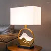 Table Lamps Chinese Living Room LED Lamp Creative Simple Decorative Study El Zen Landscape Modern Bedroom Bedside