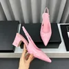 Luxury womens sandals spring summer channel designer sandals High-heeled dress shoes Fashion patent leather Pointed leather Black gray pink beige evening shoes