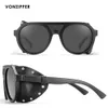 PSYCH Vintage Shield Round Sunglasses Polarized Innovated Mirror Sun Glasses VZ VonZipper Brand Fishing Goggles 231226