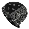 Berets Cool Paisley Bandana Style Skullies czapki dla mężczyzn kobiety unisex streetwear zimowy ciepły dzianinowy kapelusz dla dorosłych czapki czapki