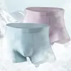 Cuecas de seda de gelo leve sem costura boxers masculinos macios respiráveis com para confortável