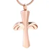 Hanger Kettingen KSJ9976 Cool Mannen Vrouwen Ketting Kruis Crematie In Staal Goud Roze Zwart Kleurverlies Liefhebbers Geheugen Ashouder