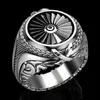 Neue Ankunft Kreative Heavy Metal Turbine Ring Europäischen und Amerikanischen Punk-Stil Männer Vintage Retro Silber Überzogene Ring Schmuck220a