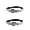 Riemen denim stof bloemenge buckle Koreaanse taillebanden gesneden decoratieve mannen taille bloem riem vrouwen