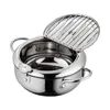 Pans Nd 24 Frying Kitchen Japanese With Tempura Deep 304 Cm Fryer 20 A Lid Pan Stainless Steel Pot