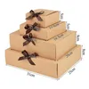 Small size kraft paper box with ribbon white black paper bag used for candy packaging event party gift box 231227