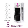 TDANCE 5 MAKTER/LOT Lätt fläkt Bloom False Eyelash Extension Austomatisk blommande snabb självskapande volym fransar Makeup Eye Lash 231227