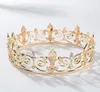 Metal Crowns And Tiaras For Men Royal Full King Crown Prom Party Hats Costume Cosplay Hair Accessories Gold Clips Barrettes2452263