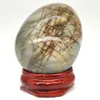 34x44mm bambu Jasper Eggformad stenhelande naturlig kristallmassage Minerale Gemstone Spiritual Decoration Collection 231227