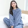 Women Pyjama Set Furry Fleece Soft Pajamas Comfortable Wear 231226