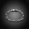 Bracelets de charme Mode Classique Fête De Mariage Fine Bijoux Argent Plaqué Cercle Chaîne Pour Femme Hommes Cadeaux De Noël