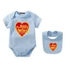 Klassisk L helt nyfödd babys rompers barns tvådelar set onesies bodysuit barn kort ärm ren bomullskläder nyfödd baby jumpsuit csd2312272