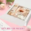 3 large white integrated gift cardboard boxes with butterfly straps perfect for storing candy and cookies for parties weddings birthdays holidays and more 231227