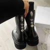 Botas de diseñador para Toga Pulla Medio Invierno Moda de fondo grueso Martin Chimney Chelsea Botines cortos para mujer