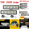 Bilelektronik 2st 72W bilarbetsljus LED-bar 4x4 24 LED Worklight Bar Offroad SUV ATV Tractor Boat Trucks grävmaskin 12-60V LED-kombinationsstråle