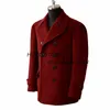 Male Coat Men's Trench Coats Double Breasted Lapel Slim Fit Tailored Men's Winter Overcoat Jackets Man Winter Wool Blazer 231226