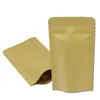 9*14cm Doypack Kraft Paper Mylar Storage Bag Stand Up Aluminum Foil Tea BiscuitパッケージPouch RXKWR IRTHW