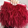 10-15cm Burgundy Red Ostrich Feather Trim Wholesale 510meter Plume Fringe for Wedding Clothing Dress Decoration Sewing Crafts 231227