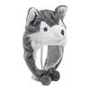 Baretten Schattige Pluche Dieren Winter Hoed Fancy Dress Halloween Kostuum Hoofddeksel Husky Muts Voor Po Prop Accessoires Unisex Kinderen Cosplay