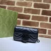 Kvinnors väskesdesigner Marmont Super Mini Quiltning Vit axelkedja Crossbody Bag Läder svart 476433 Purse 7a Toppkvalitet Lyx