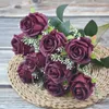Fiori decorativi Decorazione vegetale Simulazione Bouquet di seta Colore autunnale artificiale Pittura a olio Rosa Peonia Composizione floreale Casa di nozze