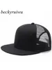 Beckyruiwu Spring och Summer Flat Brim Sun Hat Vuxen Vanlig baseballmössa Kvinnor Mesh 231226