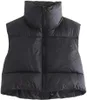 Gilets pour femmes 2023 Blanc Casual Femme Noir Lâche Court Gilet Femme Mode Solide Couleur Réservoir Dames Automne Basique Chaud Épais Veste Sans Manches J231227