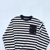 Men's T Shirts MMsix Men T-shirt Y2K Chest Logo Striped Women Pullover Casual Long-sleeved Sweatshirt South Korea's Brand Couple Top