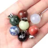 Hänge halsband 2st Natural Stone Rose Quartz Crystal Malachite Agate Charms Ball Shape Pendants DIY för smycken Making Necklace