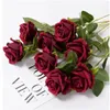 Roses Artificial Flowers Rose Flower Branch Artificial Red Roses Realistic Fake Rose for Wedding Home Decoration 51cm lenght