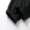 Calças de grife bordadas pequenas etiquetas simples cor sólida esportes casuais calças com cordão seção fina masculina terry jogging sweatpants