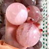 Natural Rose Quartz Crystal Ball Polished Massage Sphere Ball Reiki Healing Room Decor Pink Crystal Souvenirs Stone Crafts 4-7cm 231227