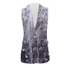 Women's Vests Women Floral Printed Vest Sleeveless Blazer Elegant Single Button Coat Suit Casual Lapel Jacket With Faux Pockets