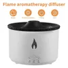 360 ml luftfuktare vulkanisk flamma aromdiffusor Essential Oil USB Portable With Smoke Ring Night Light Lamp Fragrance 231226