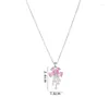 Pendentif Colliers Collier de fleur de lotus en cristal avec zircone cubique pour femme branches colorées ballon de perle doré drôle bijoux uniques