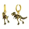 U7 Dinosauro in acciaio inossidabile taggino orecchino in oro oro oro nero punk punk tirannosaurus rex scheletro roccia roccia unisex orecchini uomo 231227