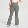 LU grande taille nu élastique sport Yoga pantalon évasé femme pêche levage hanche Fitness pantalon jambe large pantalon
