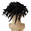 Remplacement de cheveux humains vierges indiens # 1 Jet Black Afro Twist Braids 8x10 Toupet en dentelle complète pour hommes noirs