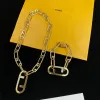 Lüks asalet tasarımcısı kadın takı set mektupları seri bağlantı etiketleri kakma küçük elmas zincir altın kolyeler kolye düğün hediyeler kutu