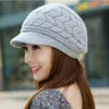 Berretti donne inverno colore solido Solido berretto da maglia beret casual cappello da sci casual Versione coreana puntata più velluto a orecchie spesse