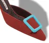 Famous Women Sandals Pumps Perfect MAYSALEBI 50 mm Red And Light Blue Suede Buckle Mules Italy Trendy Sexy Slingback Pointed Toe Designer Sandal High Heels Box EU 35-43