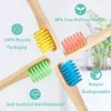 10 Pieces Kids Bamboo Toothbrush Natural Cylindrical Toothbrush Wooden Toothbrushes Toddlers Wood Organic Toothbrush BPA-Free 231227