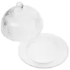 Plates 1 Set Cake Glass Dome Round Dessert Cover Plate