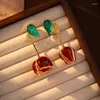 Dangle Earrings Asymmetrical Flower Female Light Luxury Temperament Superior Sense Tulip Studs French Medieval Vintage