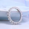 AEAW Solid 14k White Gold Round Enternity Full Diamond Band 2,5mm 1,5CTW DF Color for Women 231226