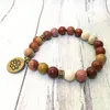 MG0569 8 mm Moonkaite Lotus Mala Yoga Bracelet Fashion Women's Spiritual Bracelet Natural 8 MM Gemstone Balance Yoga Bracelet256M