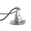 Classic Hogwarts School Magic Metal Cap Hat Pendant Necklaces Leather Chain To bring You A Magical experience Power Jewelry268b