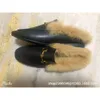 Designer shoes Slippers for Women Wearing Autumn Winter Muller Shoes Wearing Red Flat Bottom Rabbit Half Shoes Furry slipper XOEOl