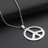Pendant Necklaces 10 Stainless Steel Hollow Anti-war Logo Necklace Geometric Round Peace Sign GD Symbol Titanium Jewelry
